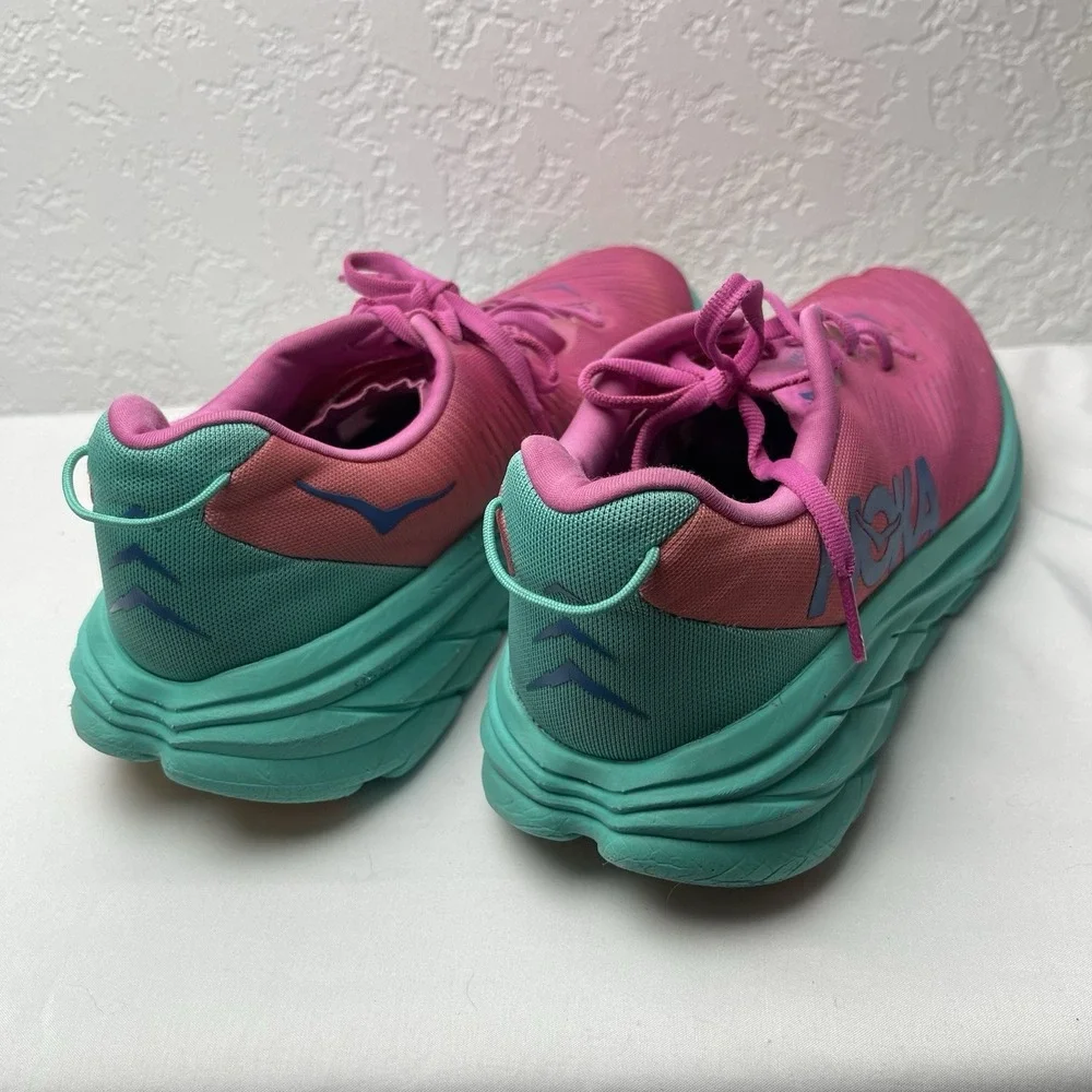Hoka One One Rincon 3 Womens Size 9.5 Pink Blue Athletic Running Shoes Sneakers